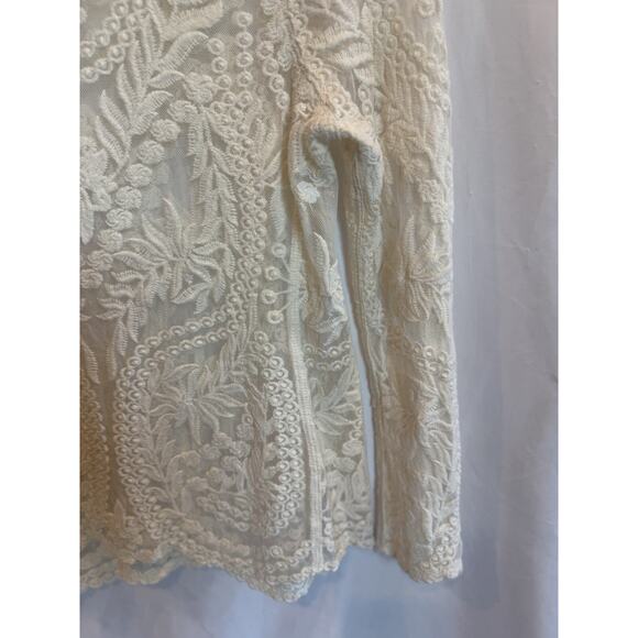 VTG Womens Lace Coquette Express Top Size S Embroidered Floral Dainty Feminine - Picture 16 of 16